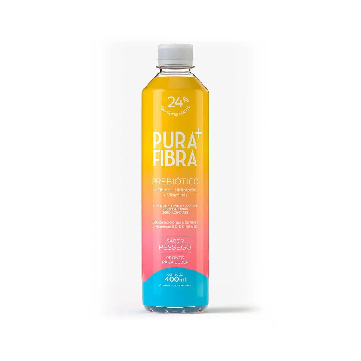 Água Pura Fibra Prebiótico Sabor Pêssego 400ml