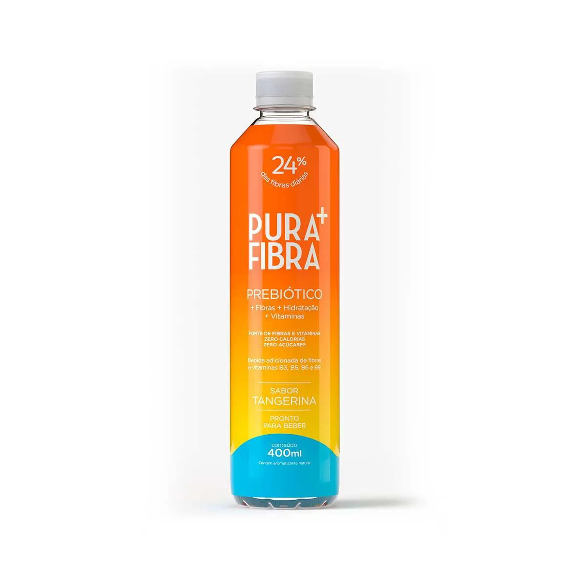 Água Pura Fibra Prebiótico Sabor Tangerina 400ml