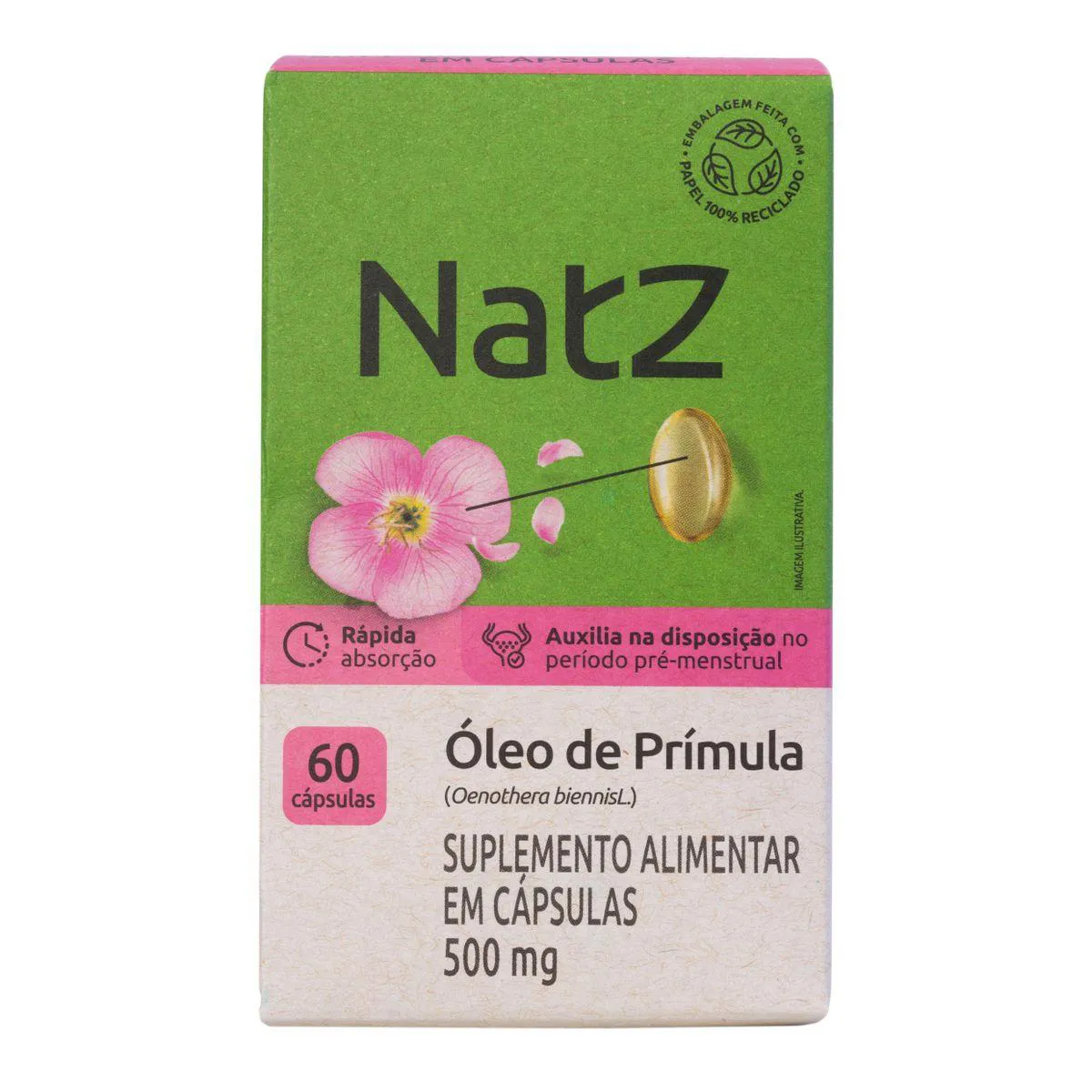 Suplemento Alimentar Natz Óleo de Prímula 60 Cápsulas