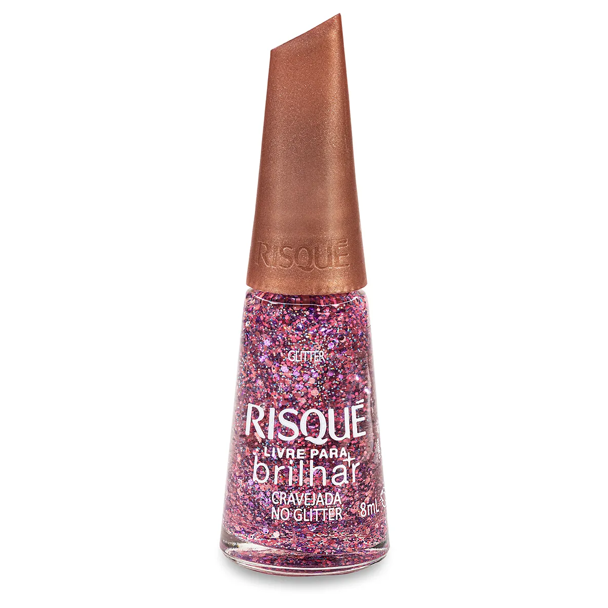 Esmalte Glitter Risqué Livre Para Brilhar Capricha no Glow 8ml | Droga Raia