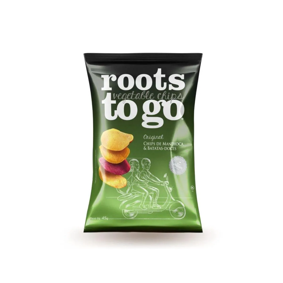 Chips Vegano Roots to Go Mandioca e Batata Doce 45g