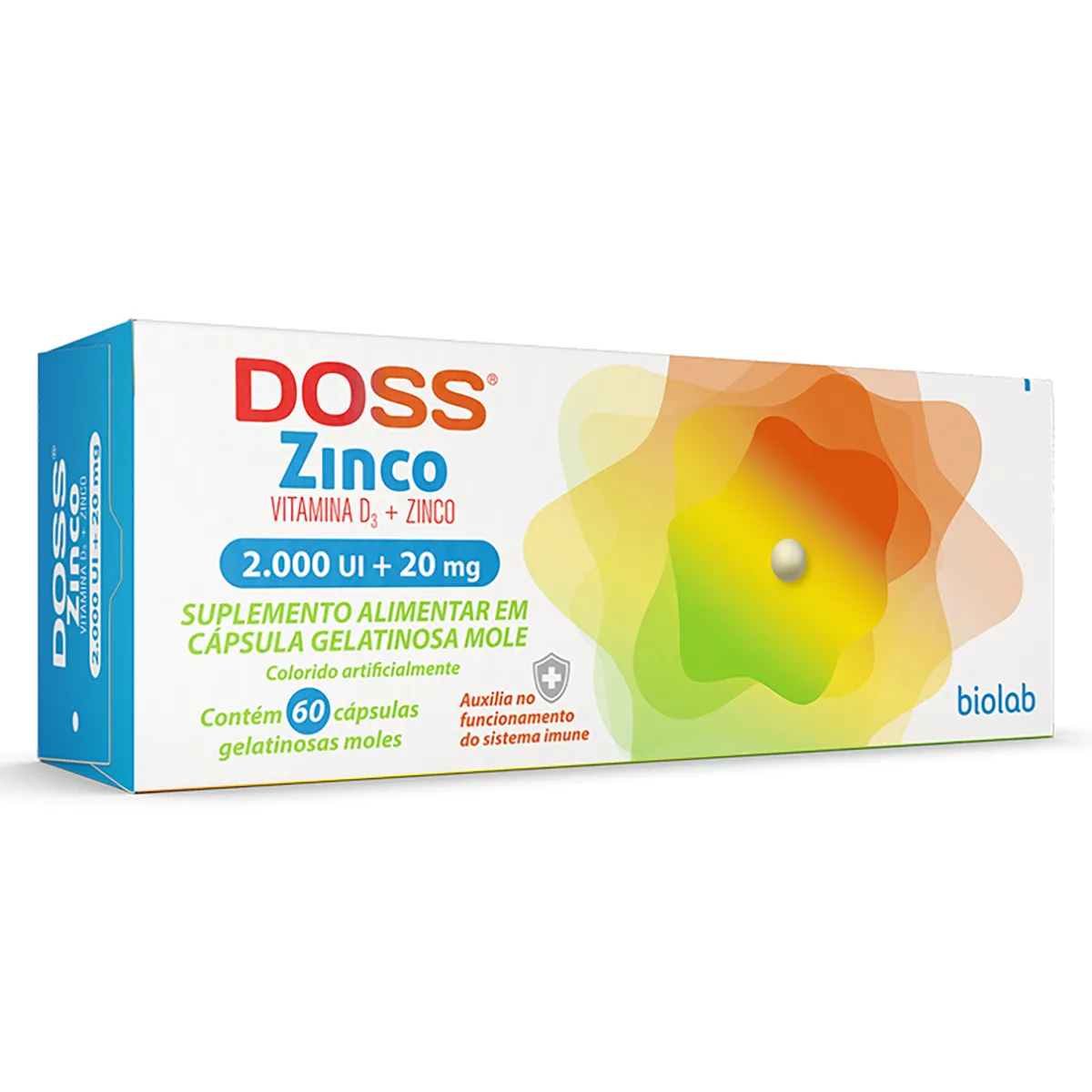 Vitamina D 2.000UI + Zinco 20mg Doss Zinco 60 cápsulas