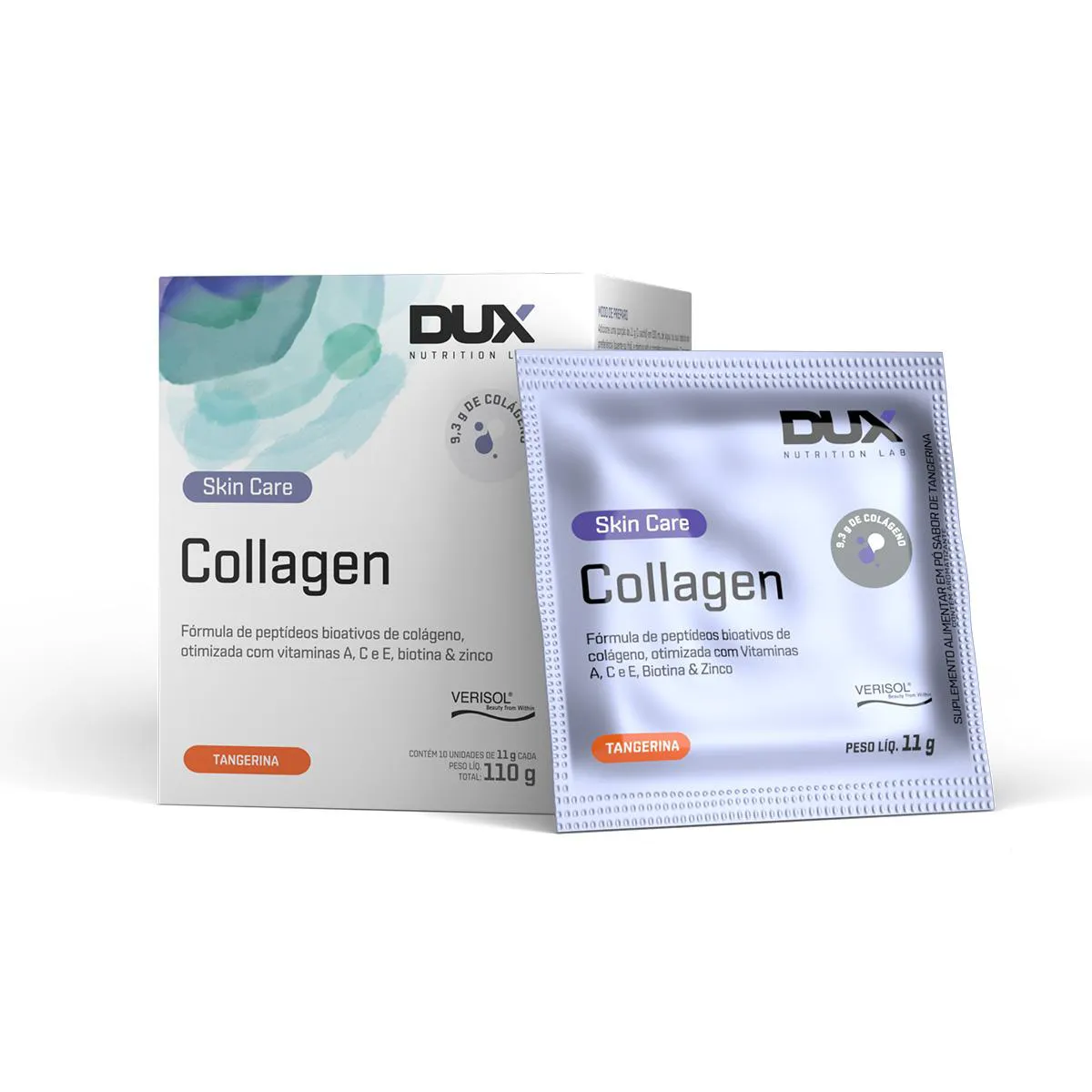 Colágeno Hidrolisado Collagen Dux Nutrition Tangerina 10 Sachês
