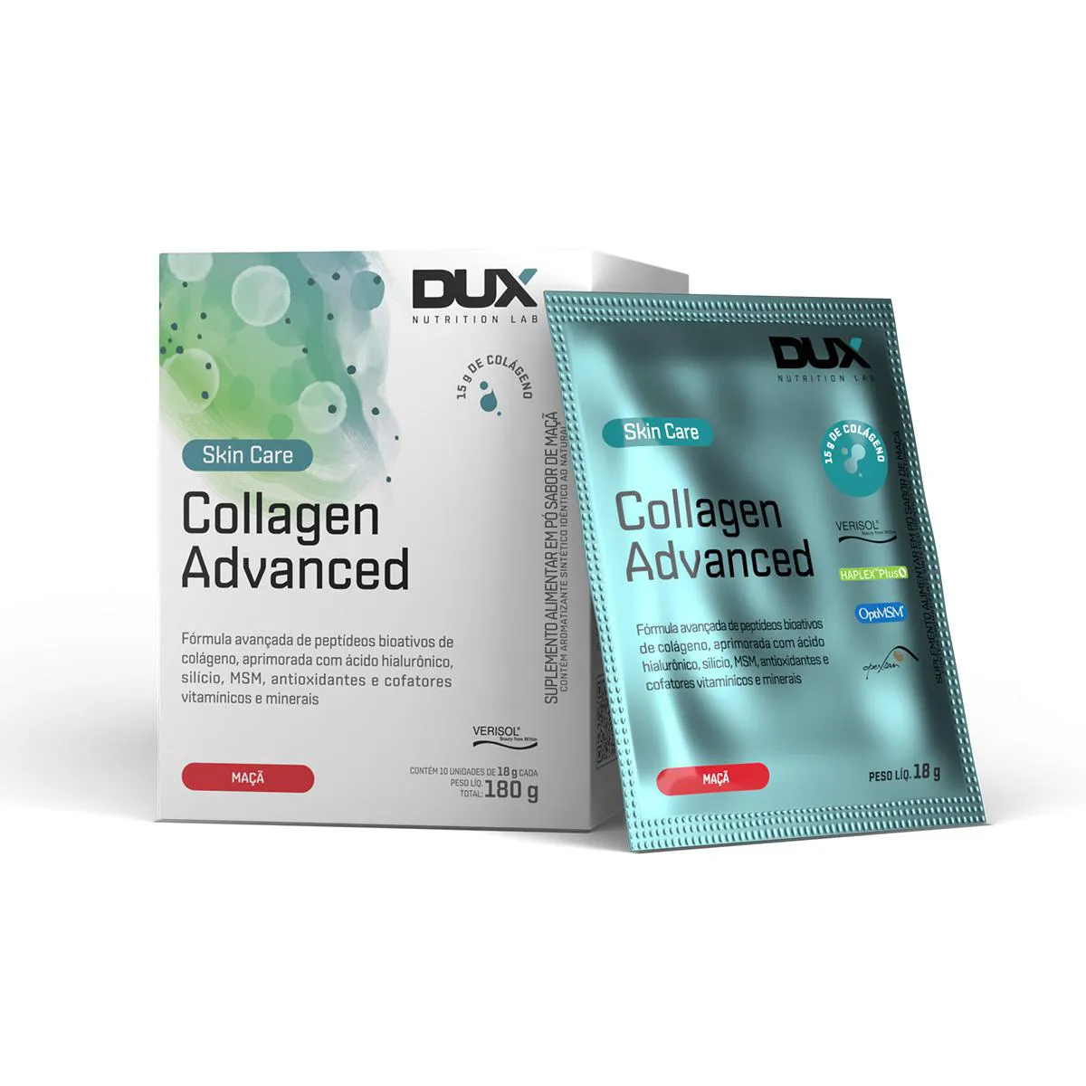 Colágeno Hidrolisado Dux Nutrition Collagen Advanced Maçã 10 Sachês