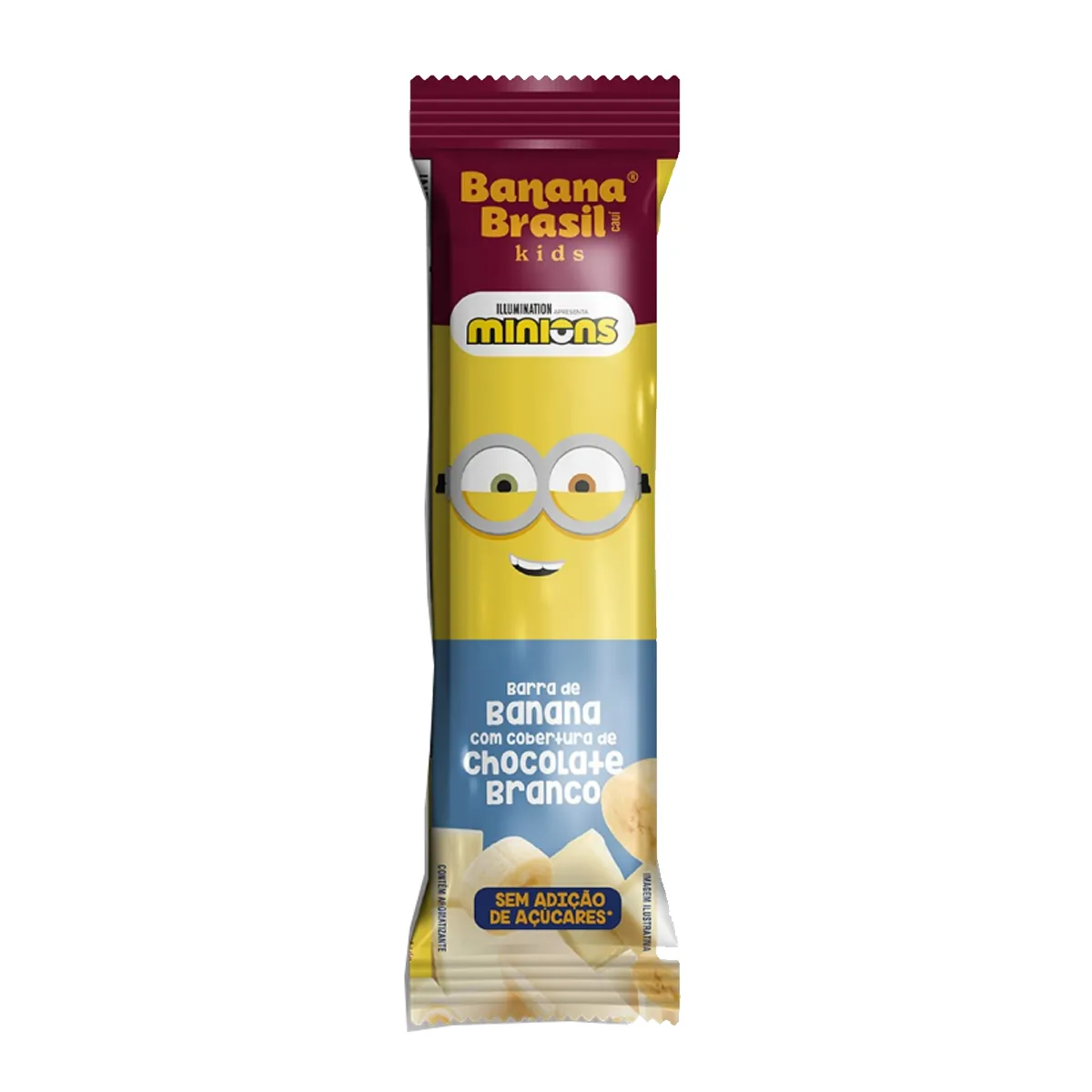 Barra de Frutas Banana Brasil Kids Minions Banana e Chocolate Branco 22g