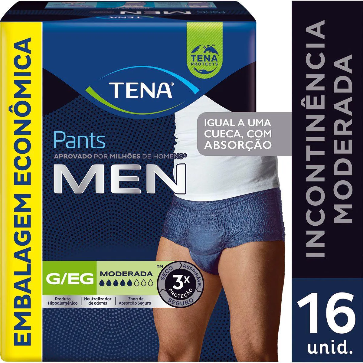 Fralda Calça Geriátrica Masculina Tena Pants Men P/M - Promoção | Droga ...