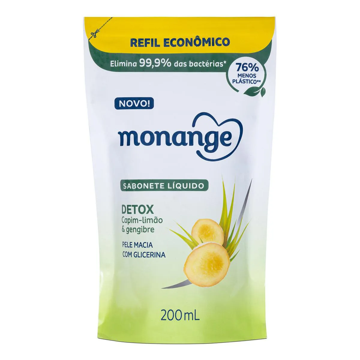 Sabonete Líquido Monange Detox Refil 200ml