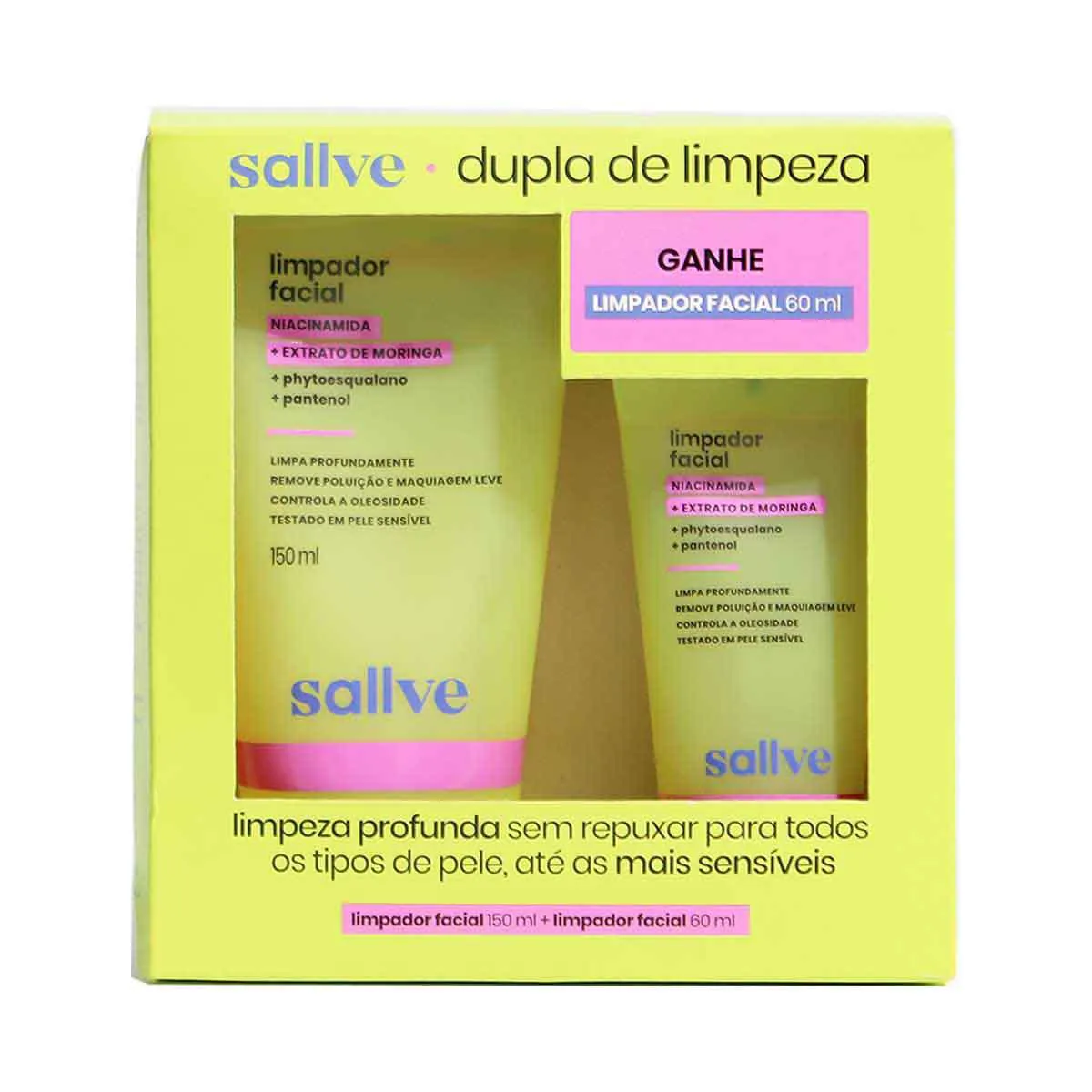 Kit Limpador Facial Sallve 150ml + 60ml