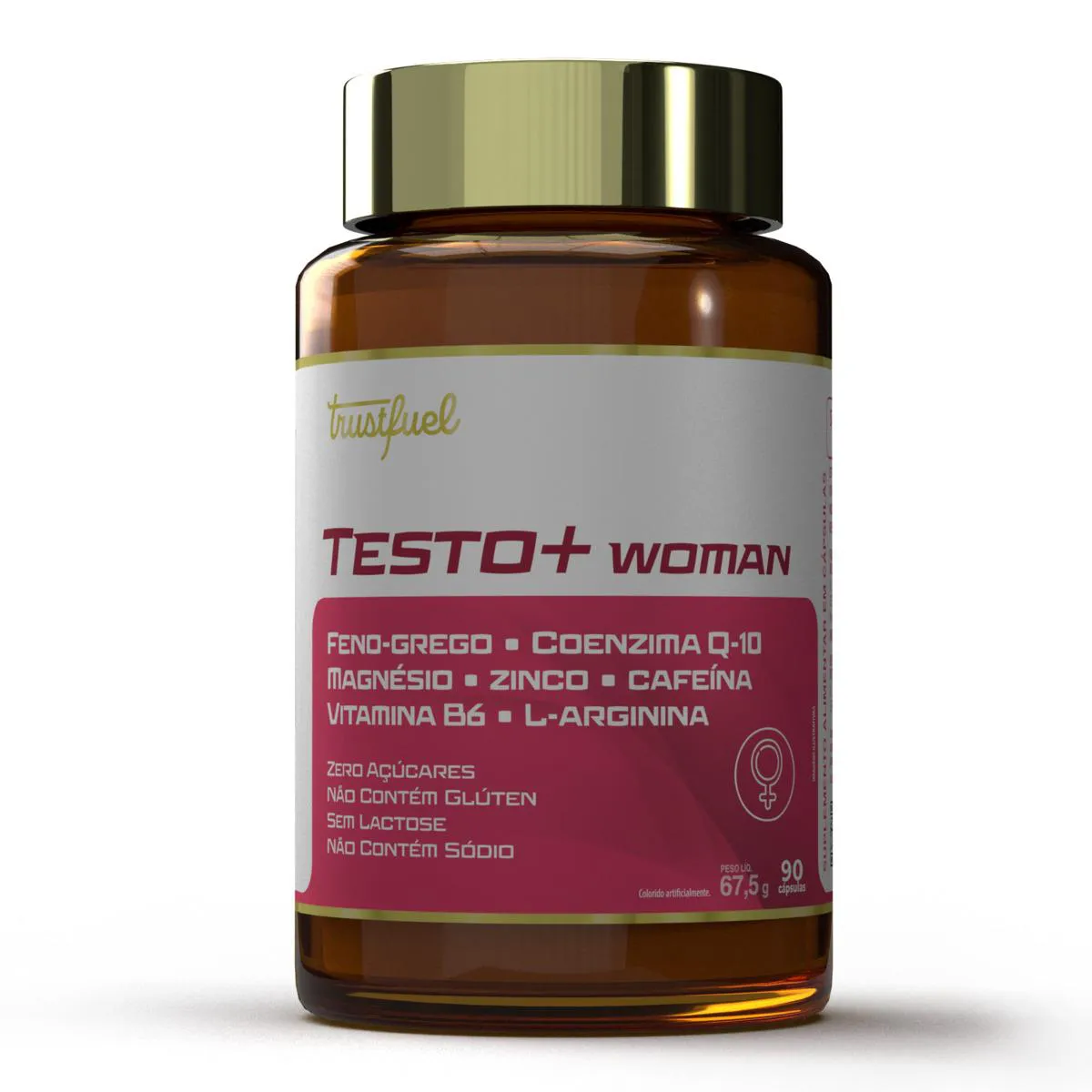 Polivitamínico Trustfuel Testo+ Woman Zero Açúcar 90 cápsulas