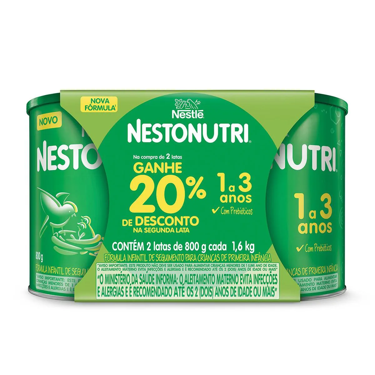 Fórmula Infantil Nestlé Nestonutri 800g Pack com 20% de Desconto na Segunda Lata