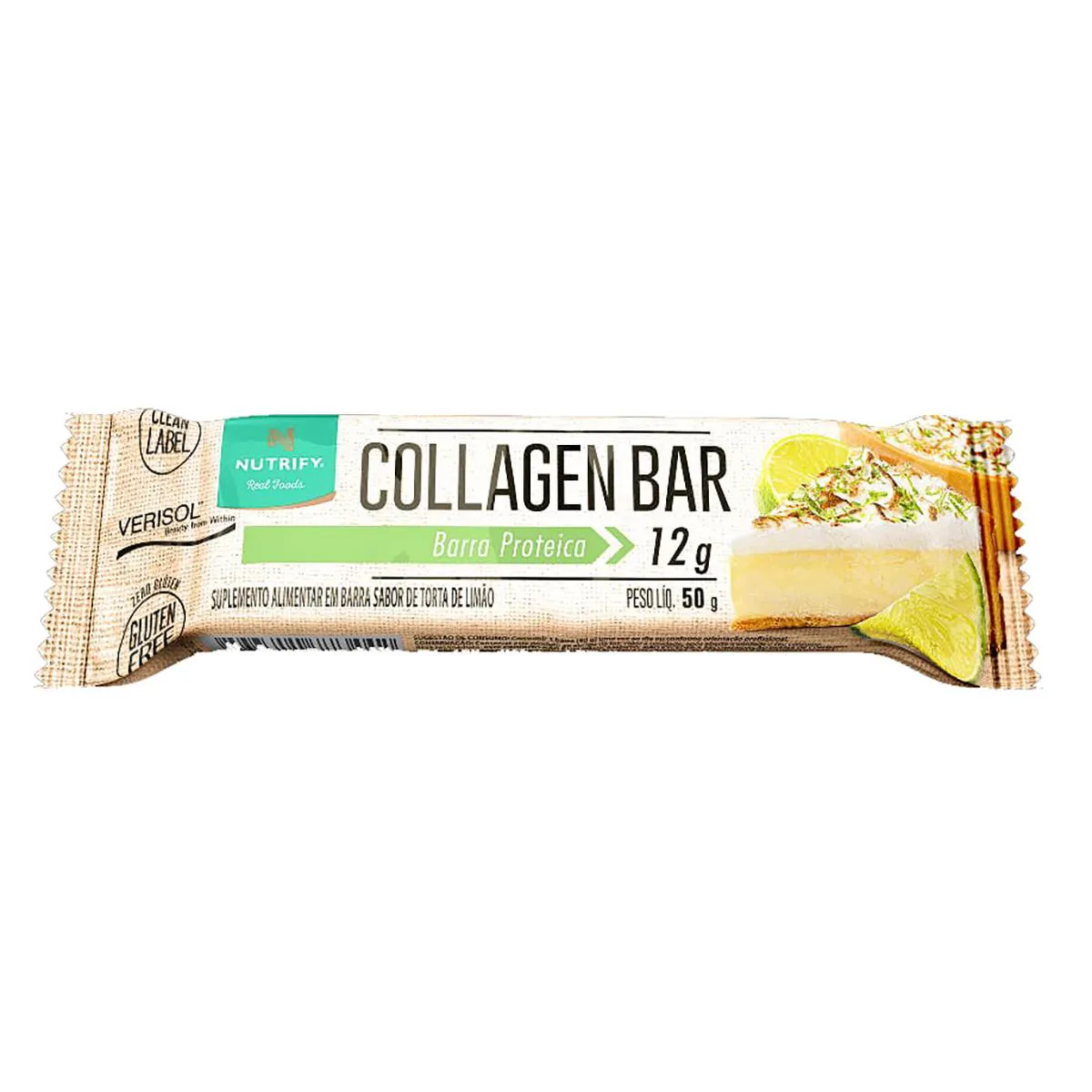 Barra de Proteína Nutrify Collagen Bar Torta de Limão 50g