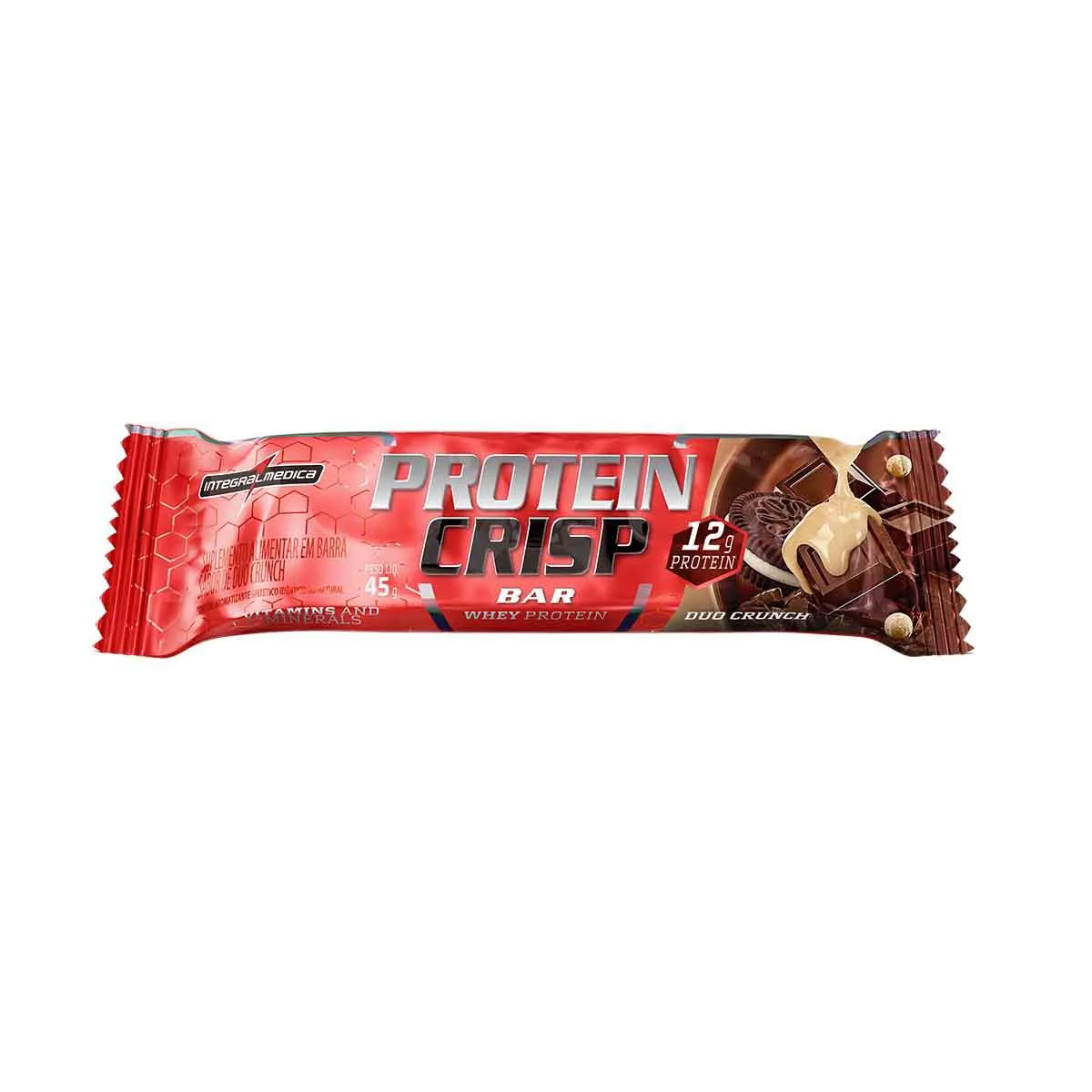 Barra de Proteína Whey Protein Crisp Bar Integralmedica Duo Crunch 45g