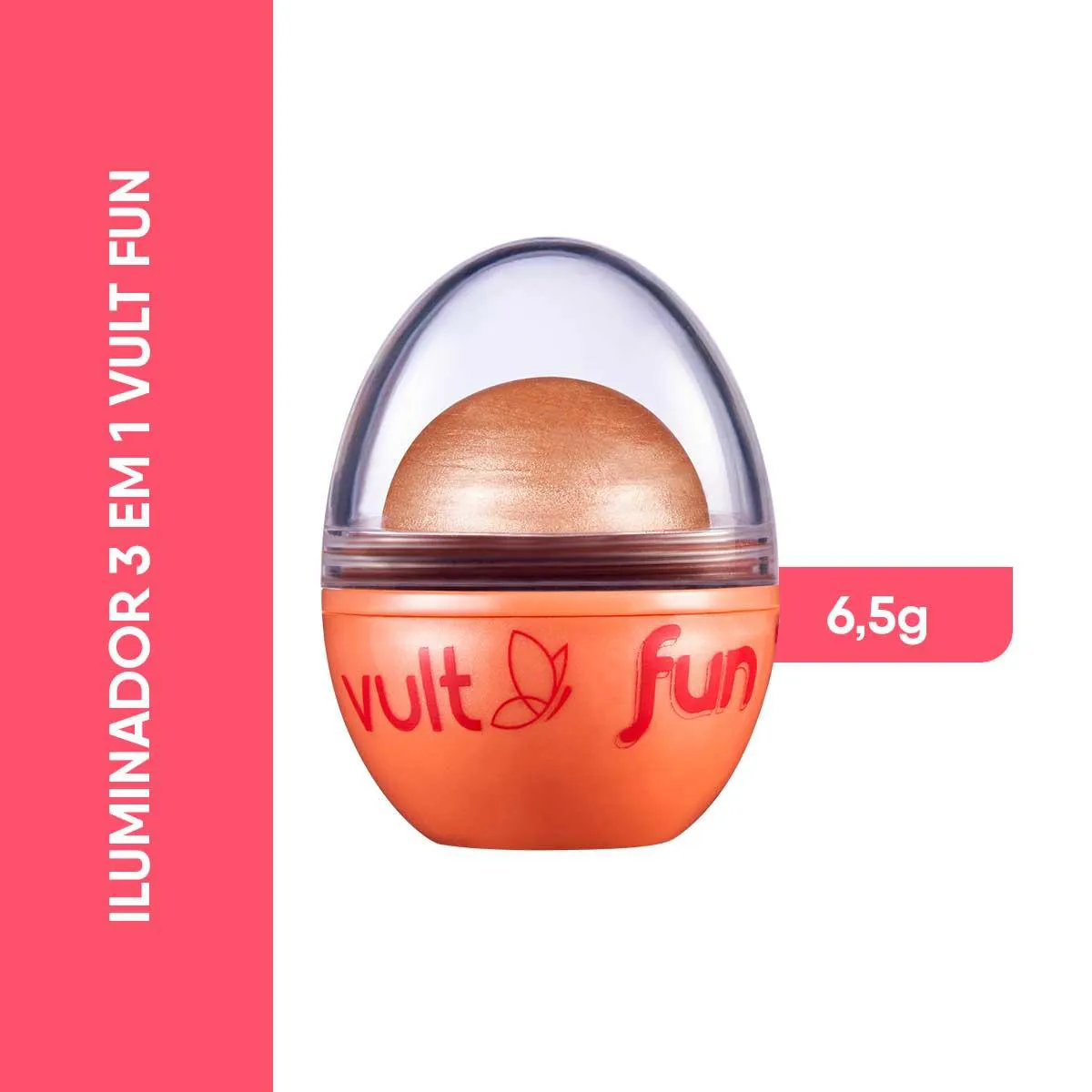 Iluminador Vult Fun 3 em 1 6,5g - Rose Iluminada