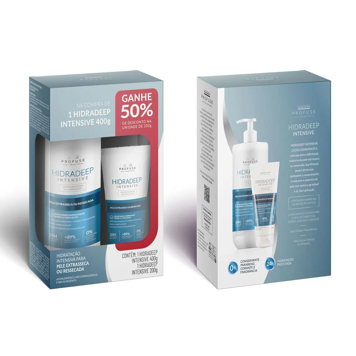 Kit Profuse Hidadeep Intensive 400g + 50% na 2ª Unidade de 200g