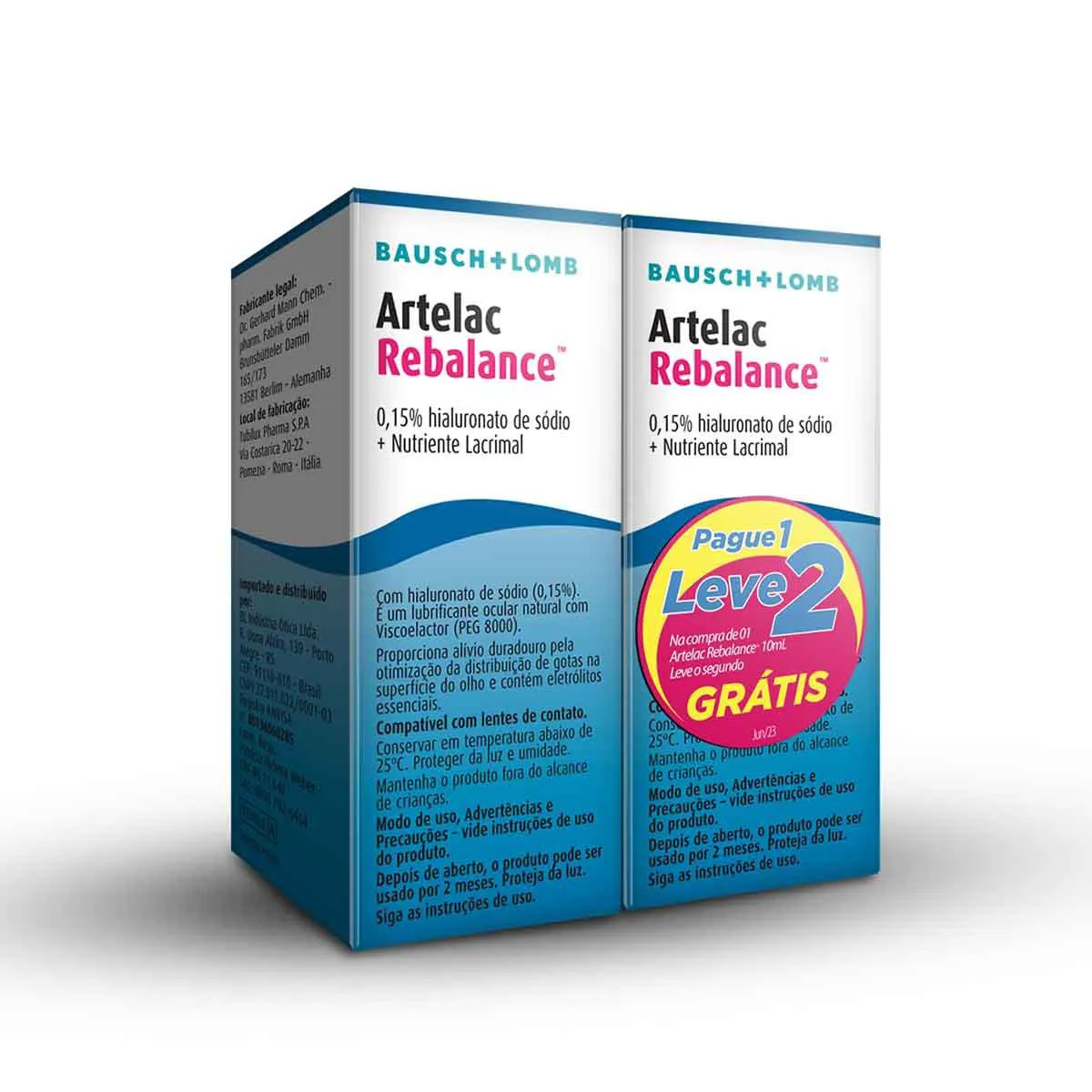 Colírio Artelac Rebalance 0,15% Hialuronato de Sódio + Nutriente Lacrimal 20ml