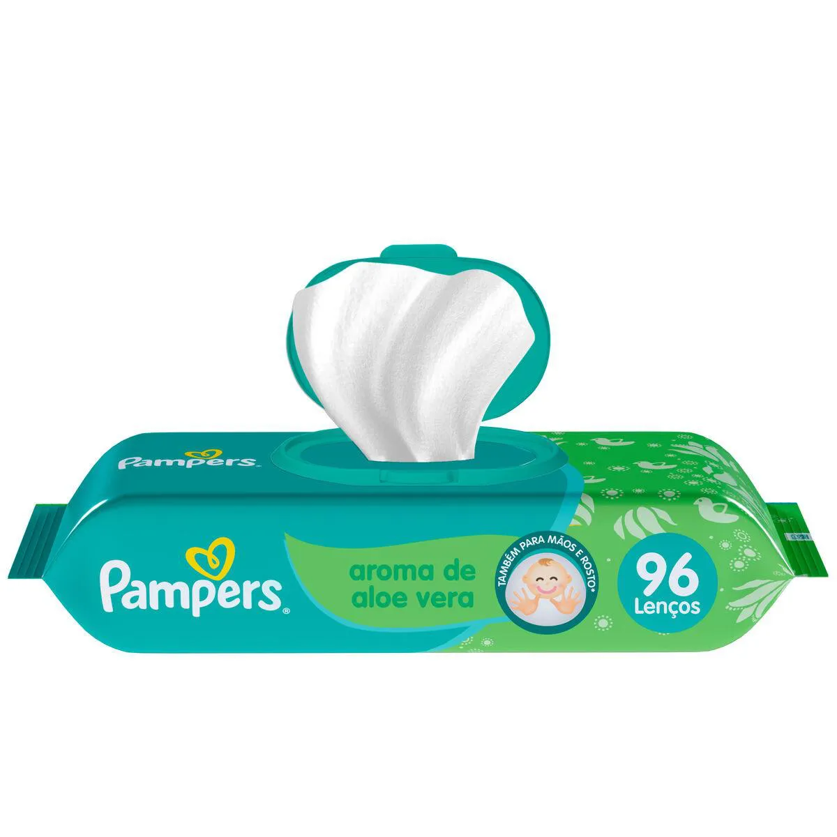 Lenço Umedecido Pampers Aroma de Aloe Vera 96 unidades 