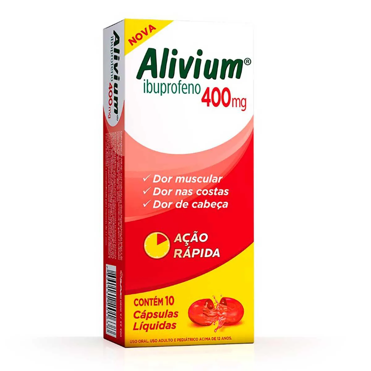 Alivium 400mg com 10 cápsulas | Droga Raia