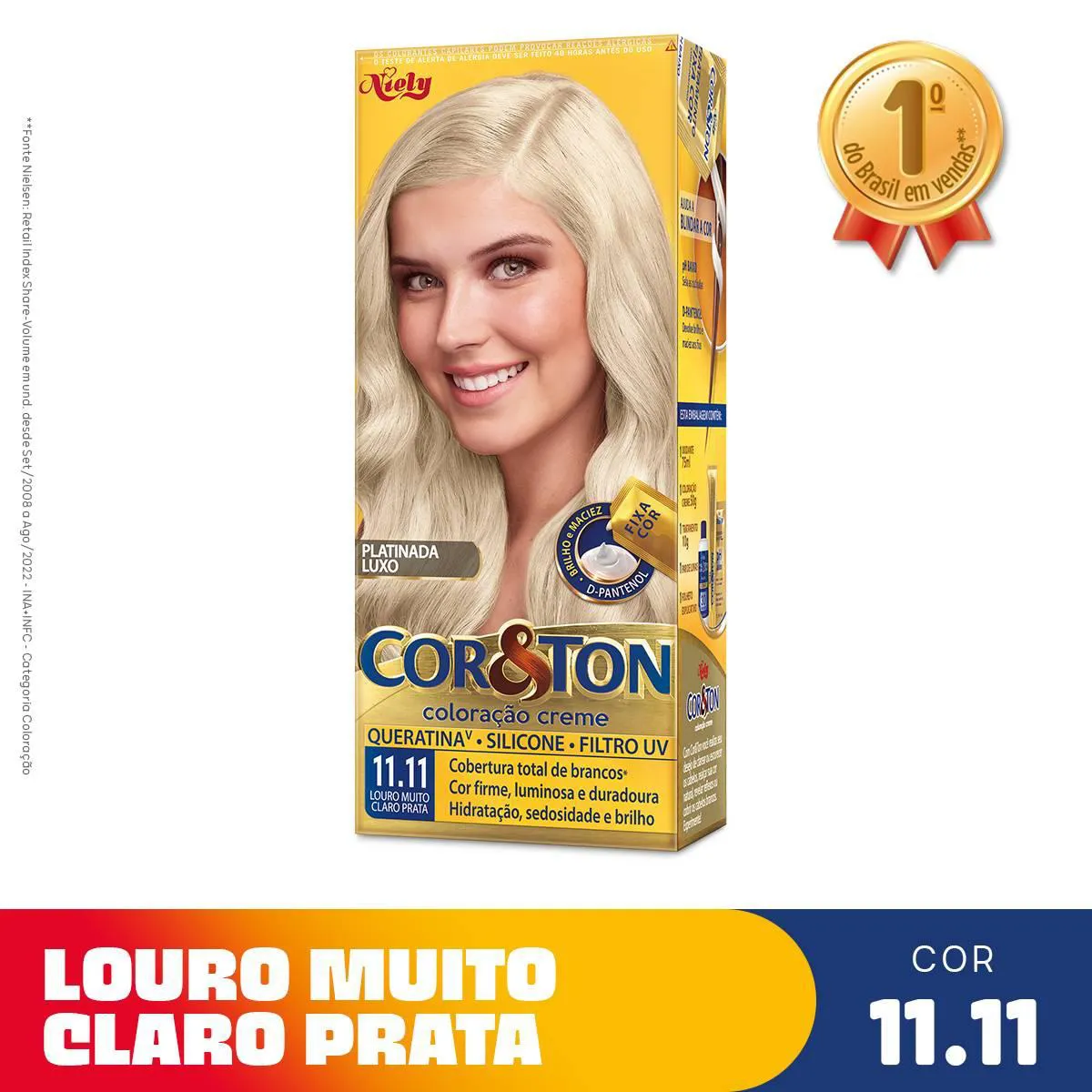 Cor: 11.11 Louro Muito Claro Prata