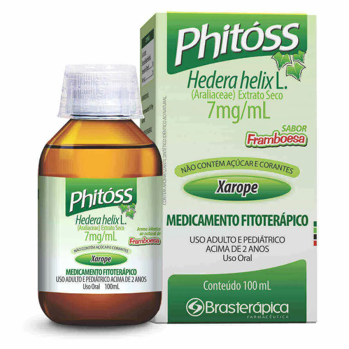 Phitóss Hedera Helix L. 7mg/ml Sabor Framboesa Xarope 100ml