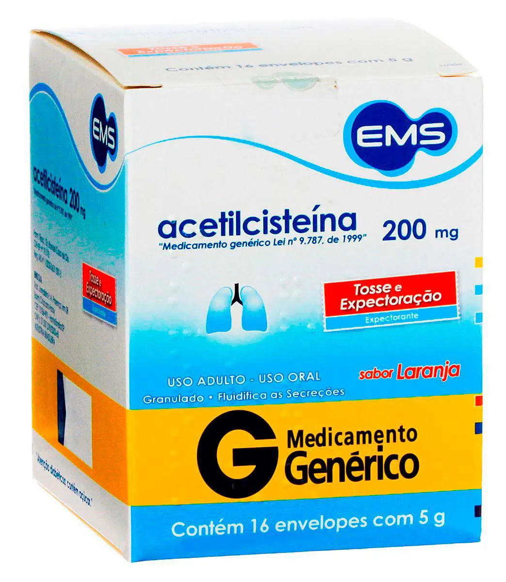 Acetilcisteína 200mg 16 Envelopes Ems | Drogasil
