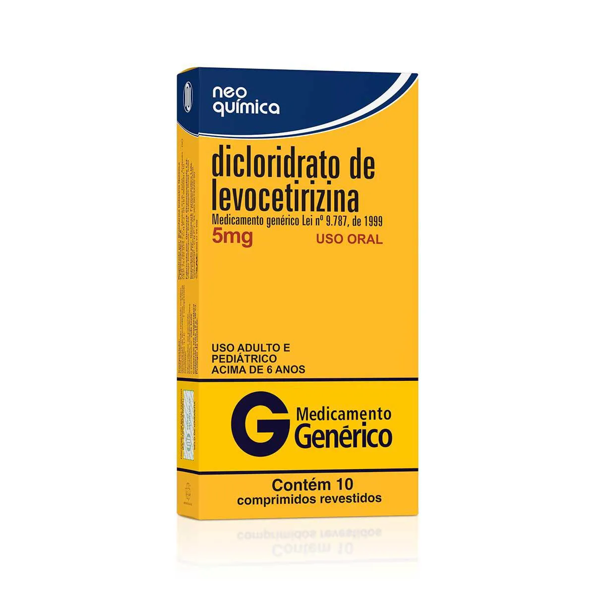 Dicloridrato de Levocetirizina 5mg 10 comprimidos Neo Química Genérico