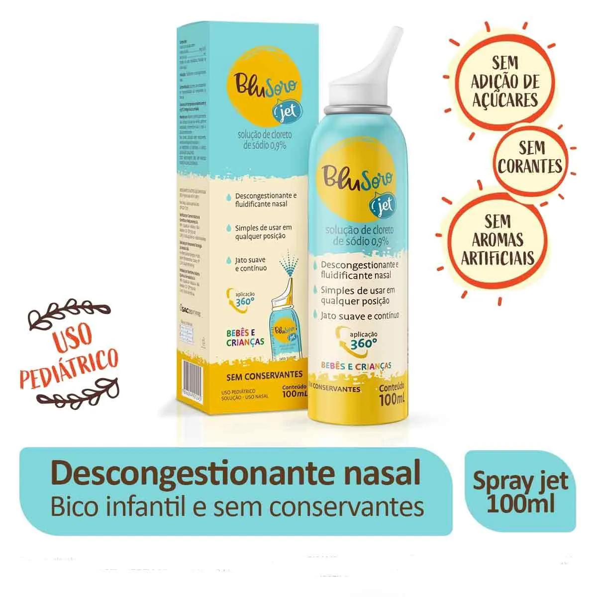 Descongestionante Nasal Blusoro Jet Infatil 0,9% com 100ml | Droga Raia