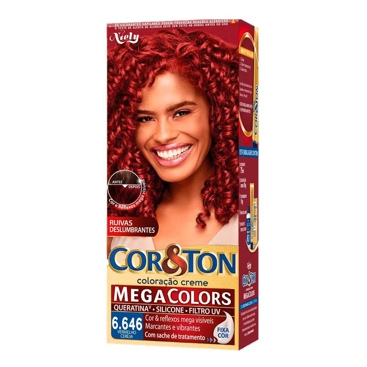 Tintura Cor&Ton Niely 6.646 Vermelho Cereja com 1 Unidade | Droga Raia