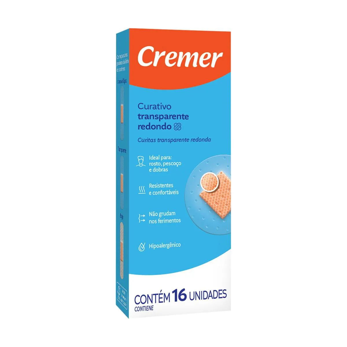 Curativo Transparente Cremer Redondo com 16 Unidades