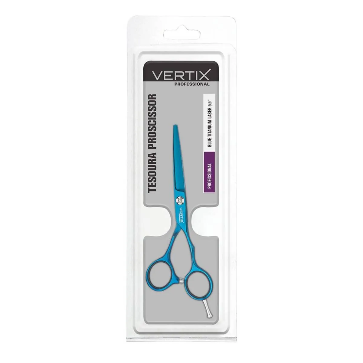 Tesoura para Cabelo Vertix Blue Titanium Laser 5,5 1 Unidade