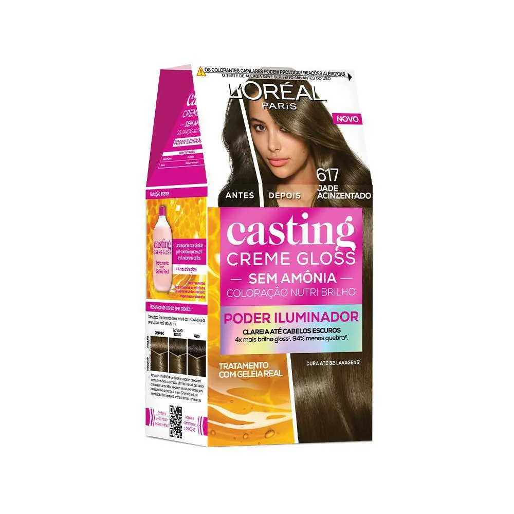 Tinta de Cabelo Casting Creme Gloss - Poder Iluminador de L’Oréal Paris 617 Jade Acinzentado 230g