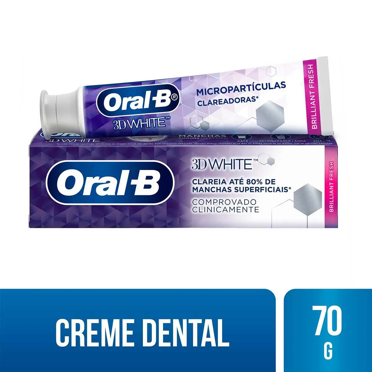 Pasta de Dente Oral-B 3D White Brilliant Fresh com 70g