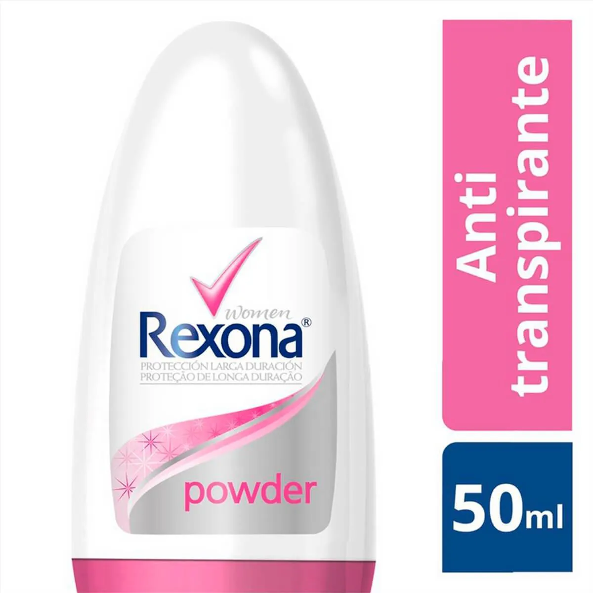 Desodorante Antitranspirante Roll-On Rexona Powder Dry Femino 48h Sem Álcool 50ml