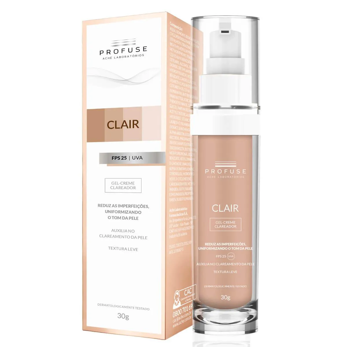 Gel Creme Clareador Rosto e Axilas Clair Concentre Profuse com 30g ...