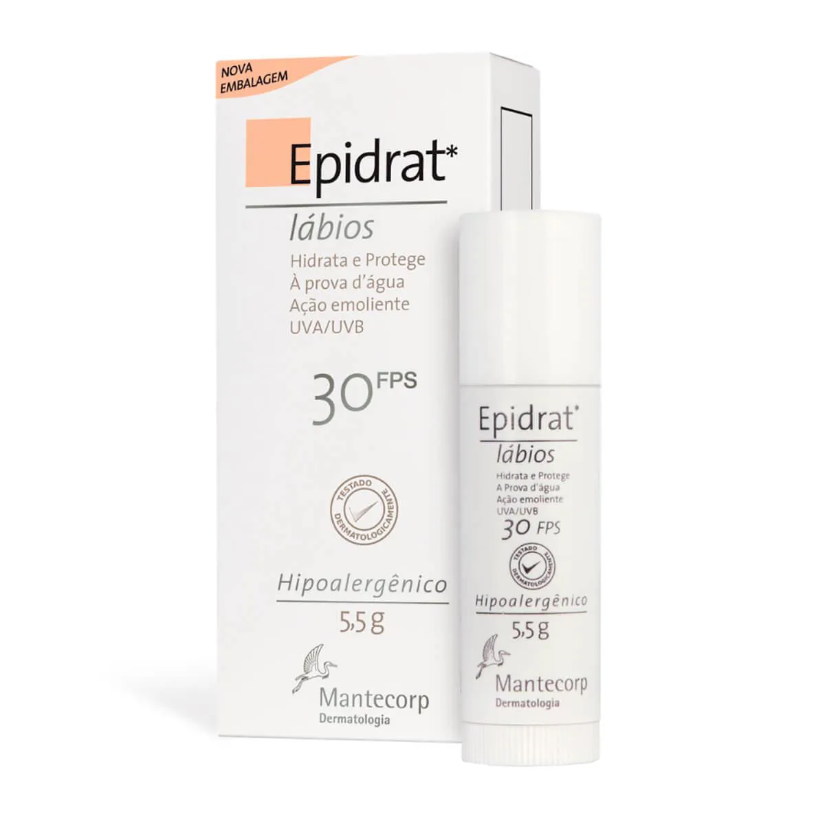 Hidratante Labial Epidrat Lábios Mantecorp FPS 30 com 5,5g