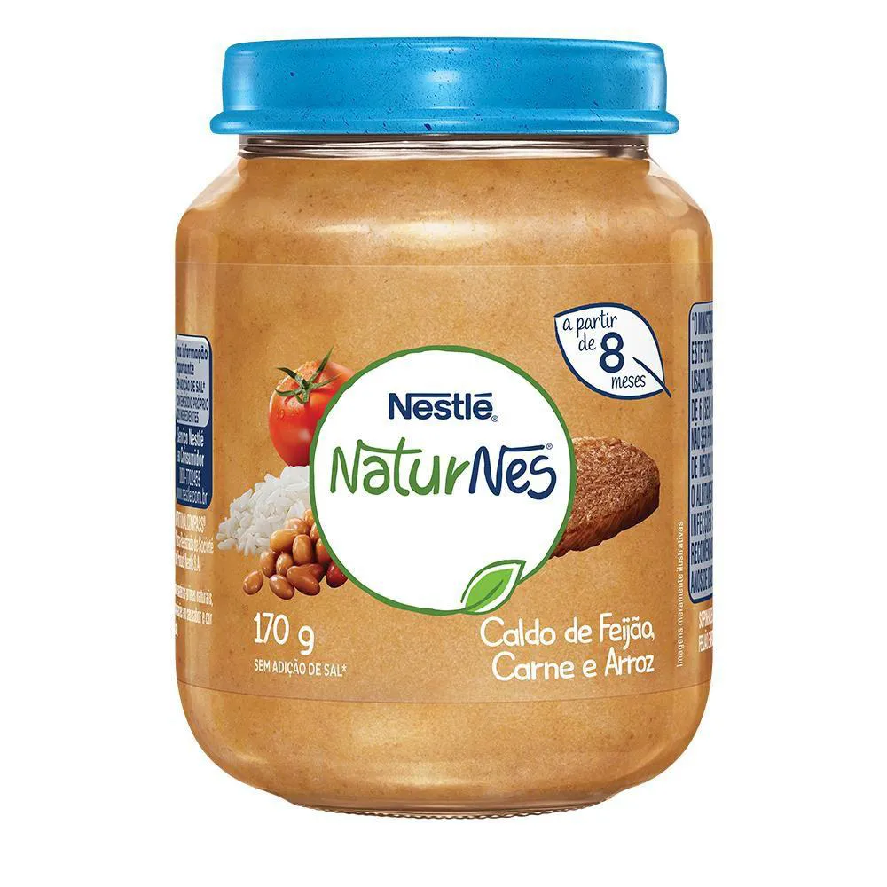 Papinha Nestlé Naturnes Sabor Caldo de Feijão, Carne e Arroz com 170g