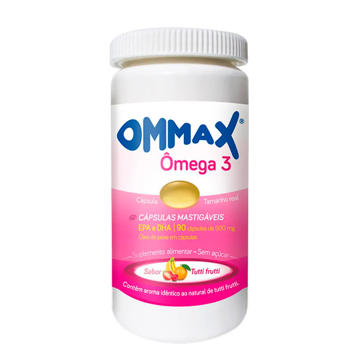 Polivitamínico Ommax Ômega 3 Tutti-Frutti Infantil 90 cápsulas