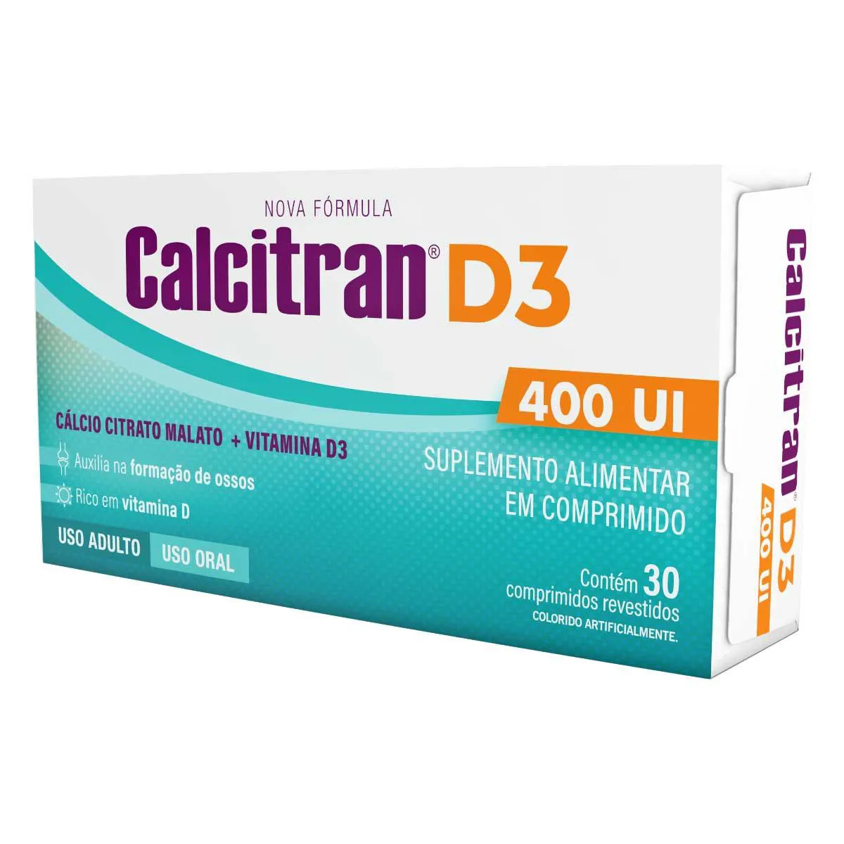 Cálcio + Vitamina D 400UI Calcitran D3 30 comprimidos