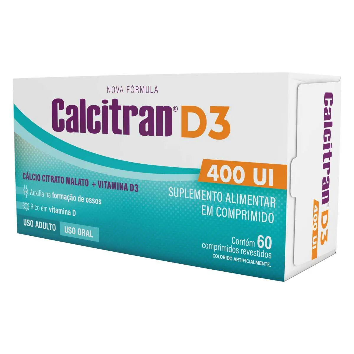 Cálcio + Vitamina D 400UI Calcitran D3 60 comprimidos