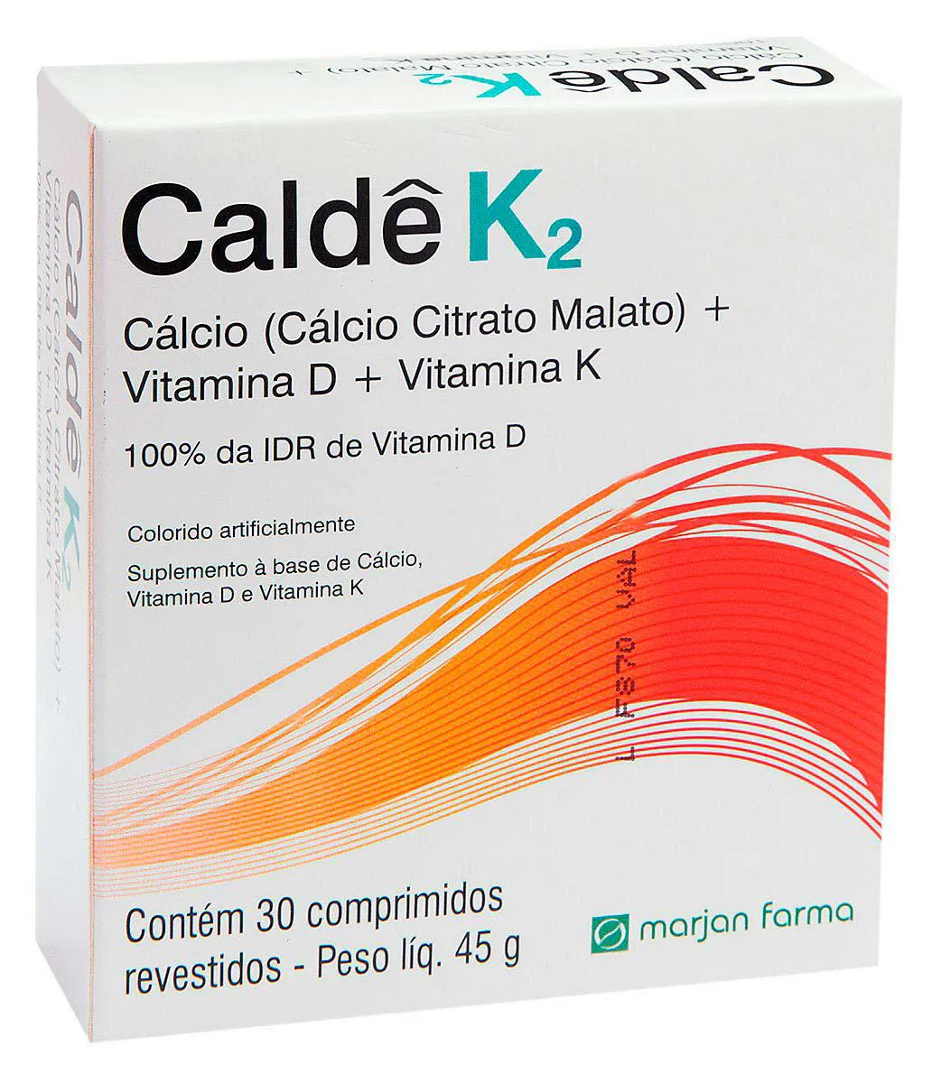 Cálcio + Vitamina D + Vitamina K Caldê K2 30 comprimidos