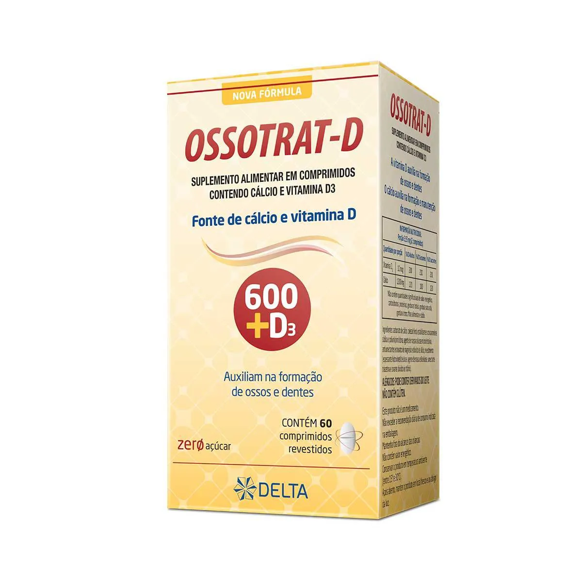 Cálcio + Vitamina D Ossotrat-D 60 comprimidos