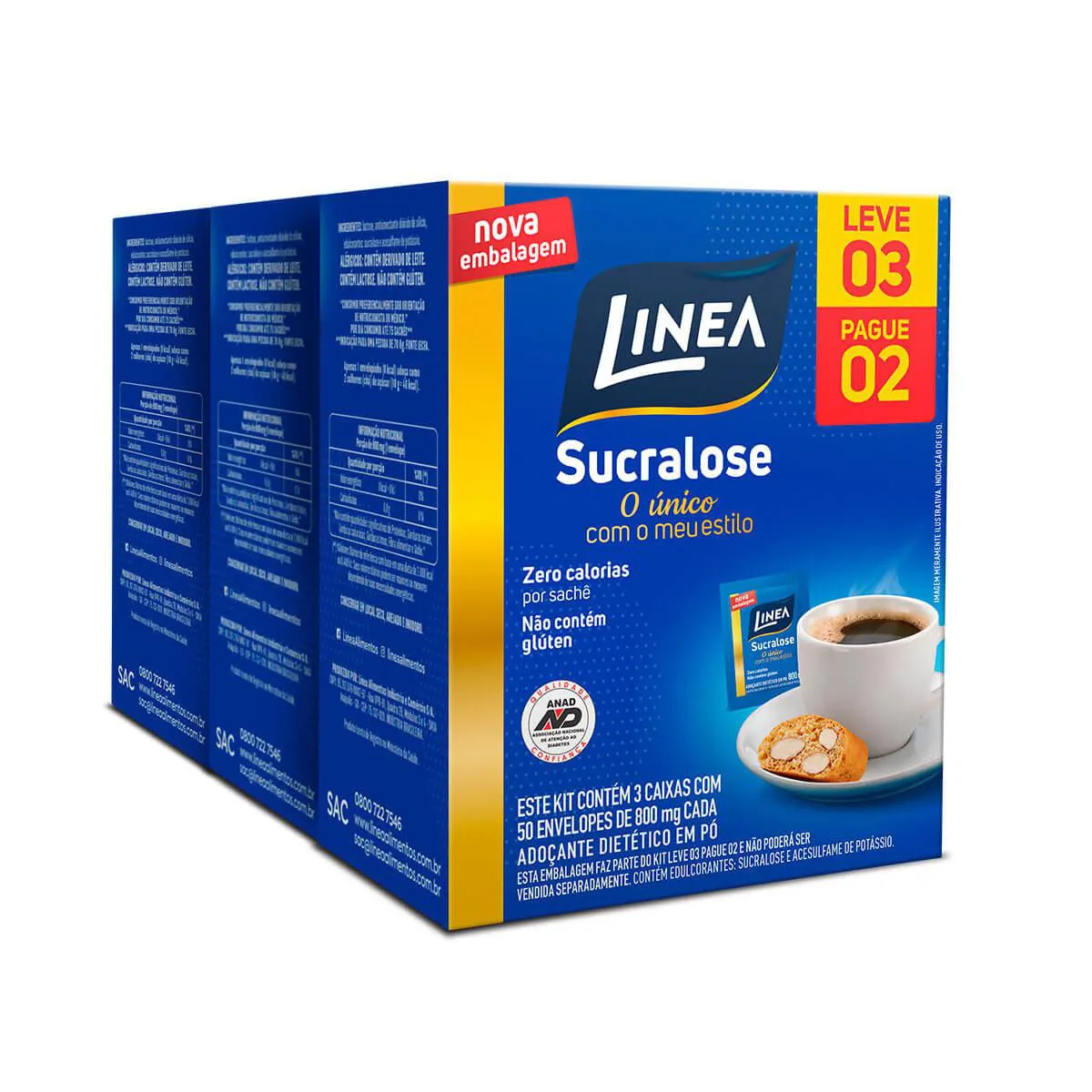 Adoçante em Pó Linea Sucralose com 150 sachês