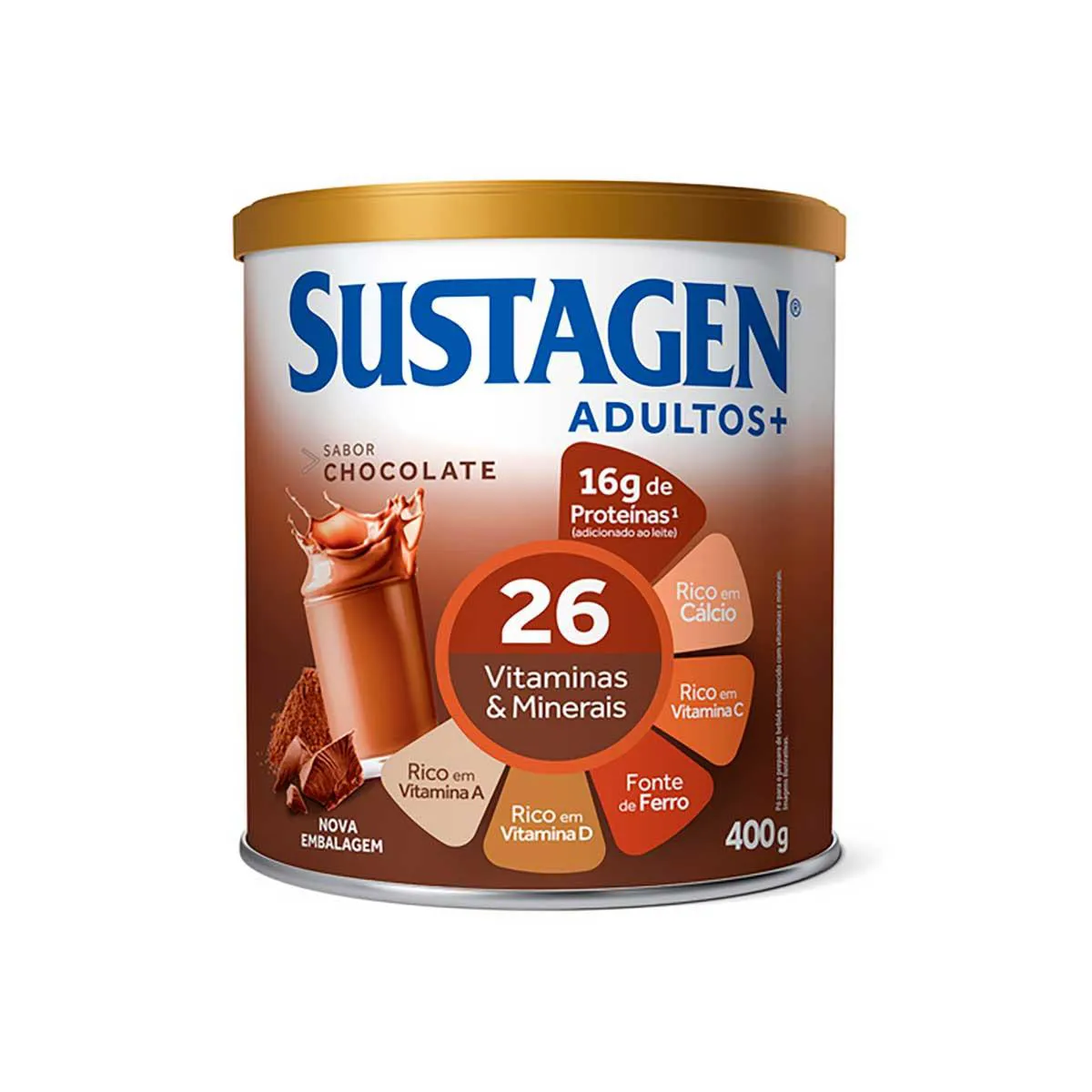 Complemento Alimentar Sustagen Adultos+ Sabor Chocolate com 400g