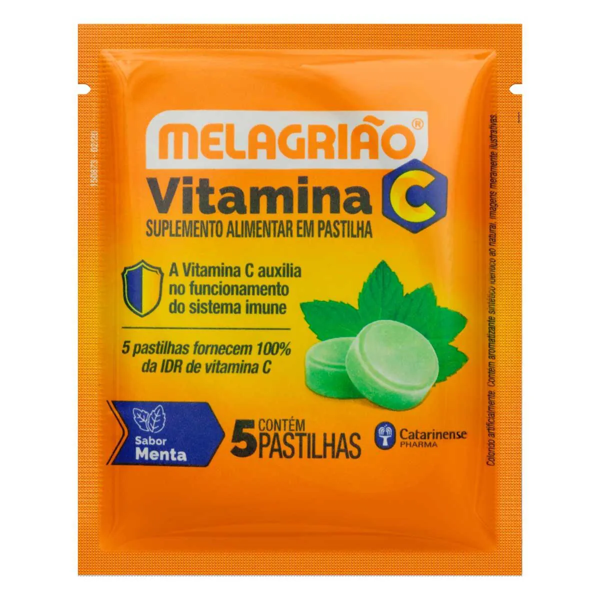 Pastilha Melagrião Sabor Menta 5 unidades