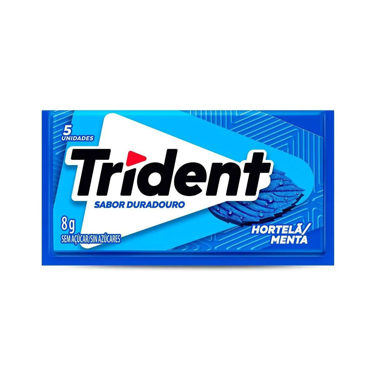 Trident Chiclete Sem Açúcar Sabor Hortelã com 5 unidades