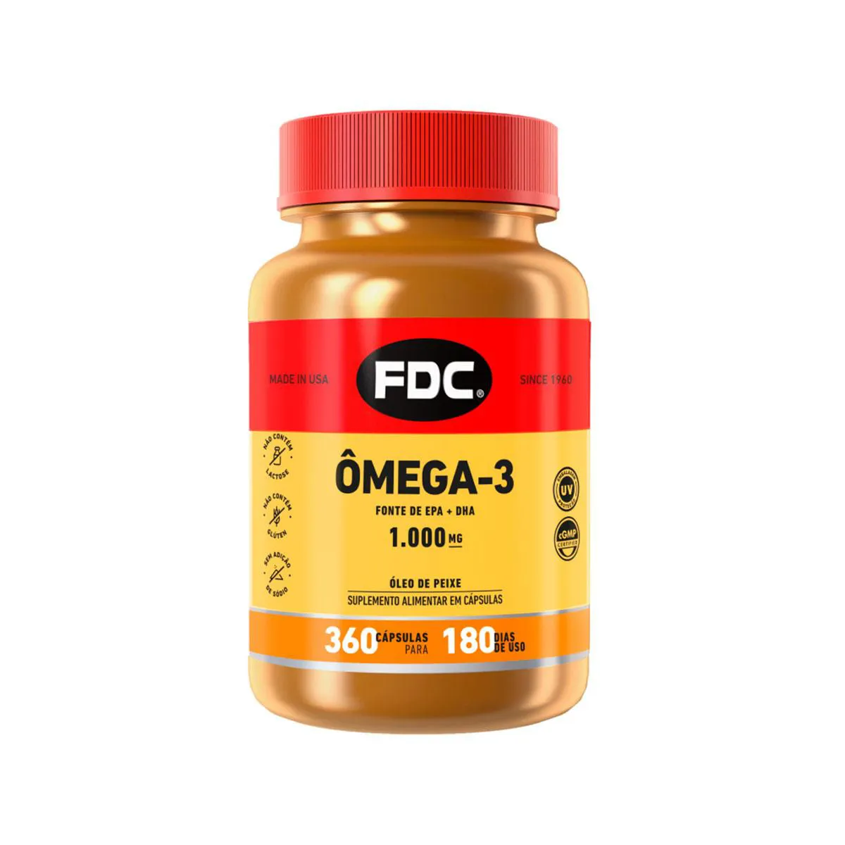 Ômega 3 EPA 100mg FDC com 360 cápsulas