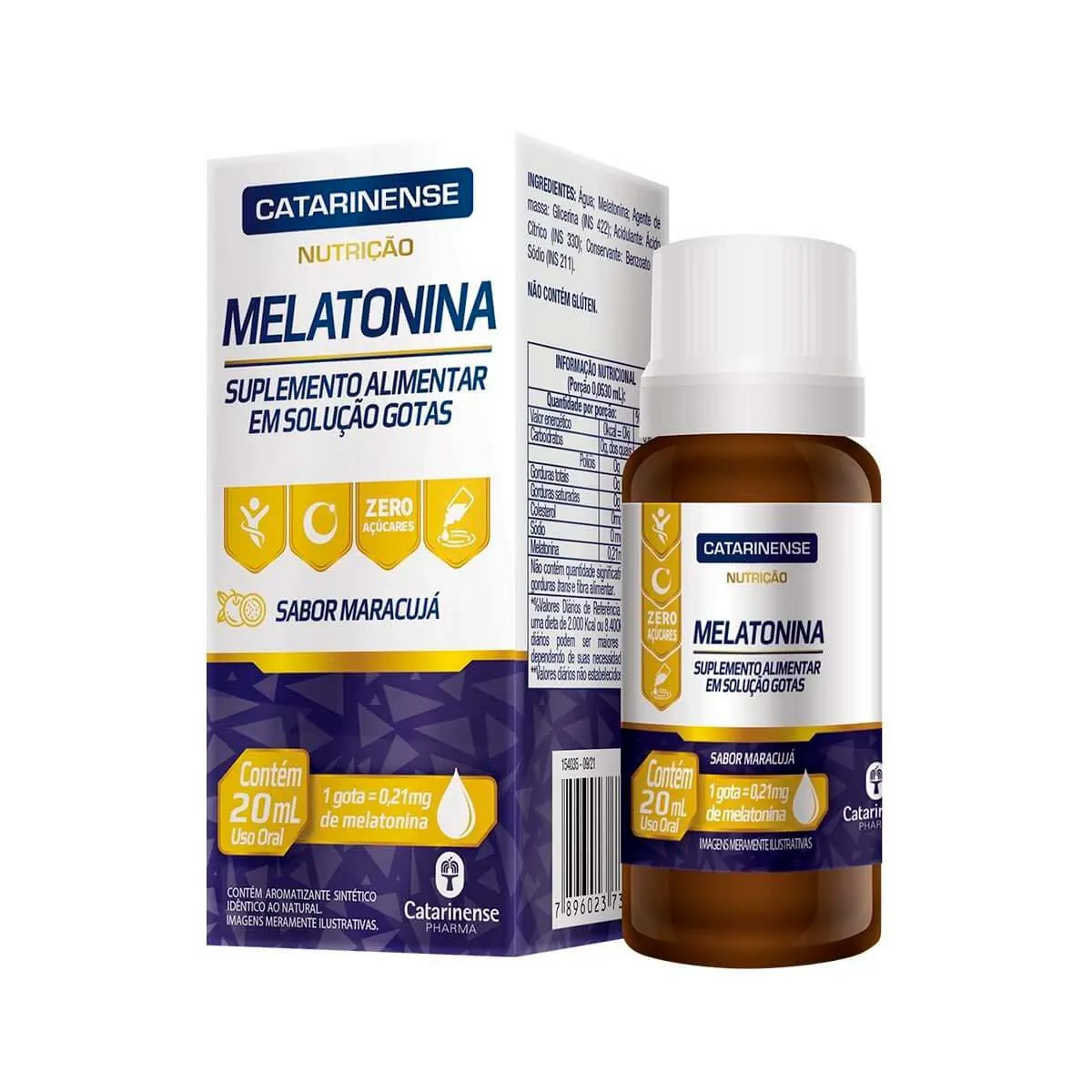 Suplemento Alimentar Melatonina Catarinense Nutrição 0,21mg Maracujá 20ml