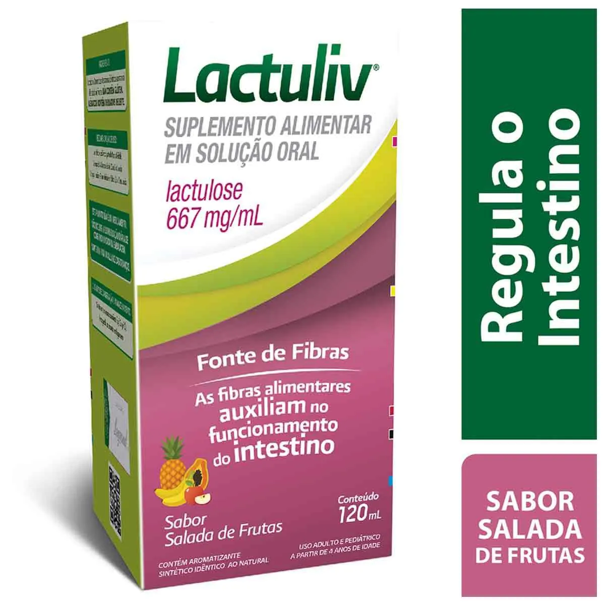 Suplemento Alimentar Lactuliv 667mg/ml Solução Oral Sabor Salada de Frutas 120 ml