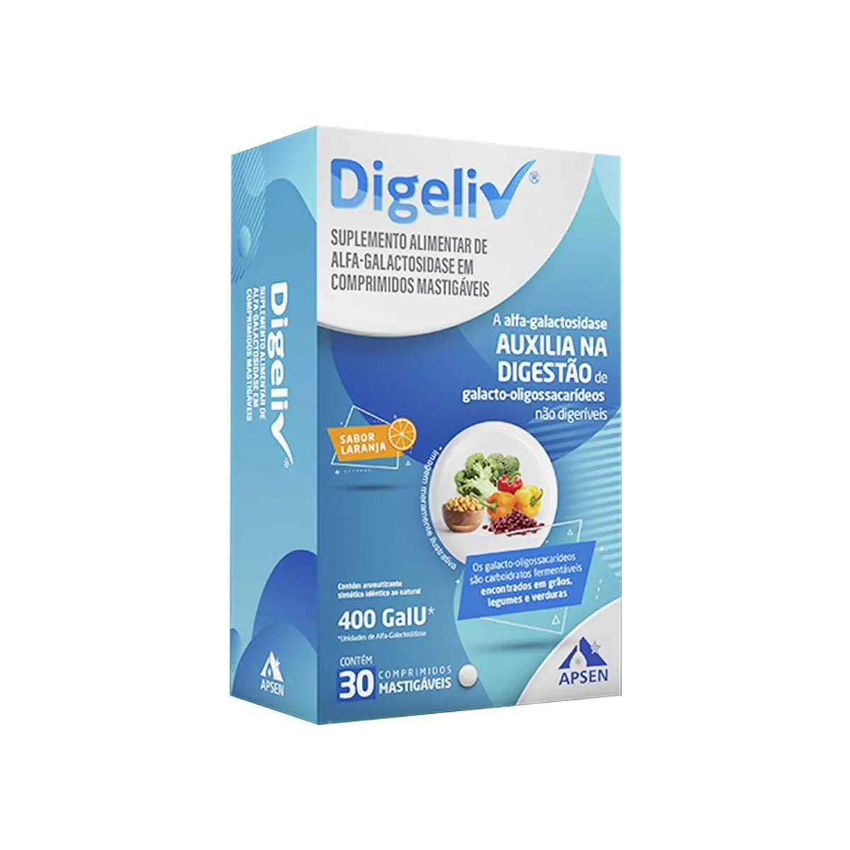 Suplemento Alimentar Digeliv 30 comprimidos mastigáveis