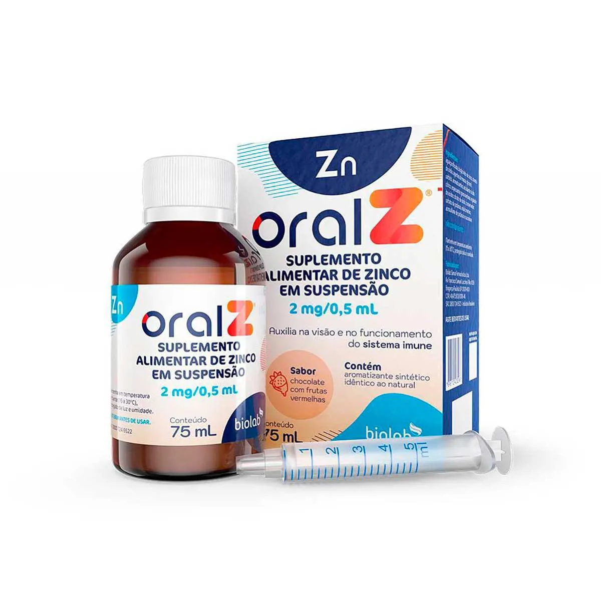 Zinco Oral Z 2mg/ 0,5ml Chocolate com Frutas Vermelhas Suspensão Oral 75ml