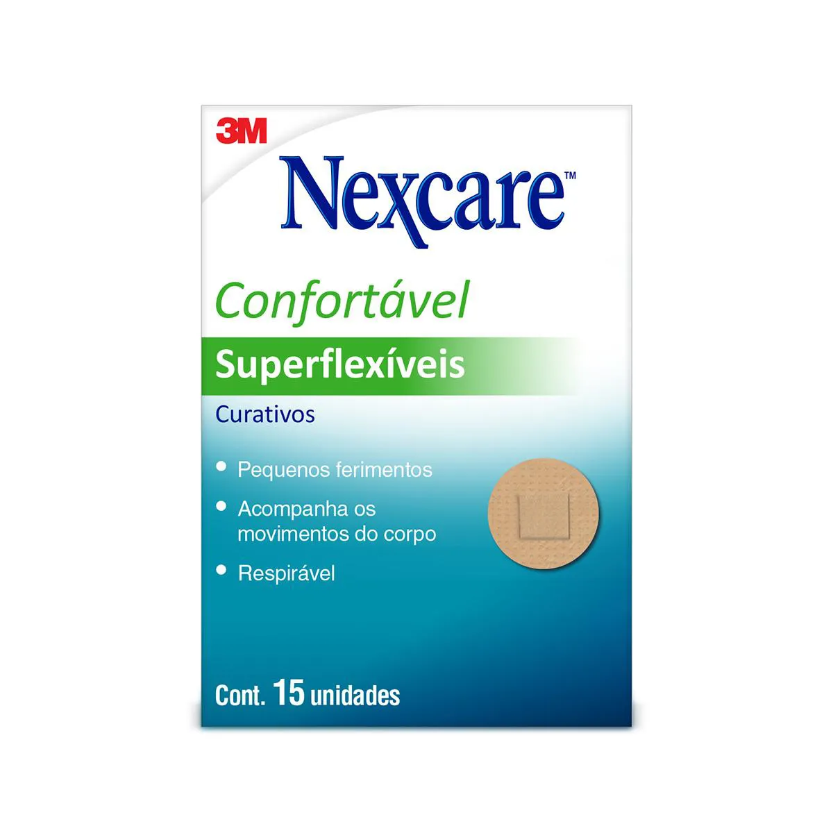 Curativo Redondo 3M Nexcare Superflexíveis com 15 unidades